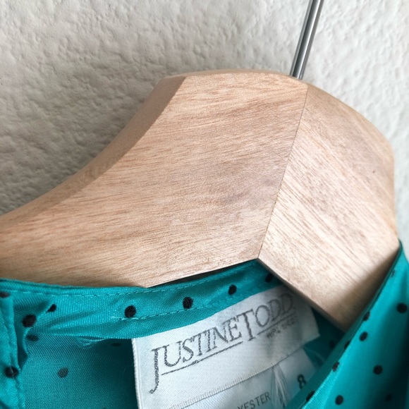 Vintage Justine Todd polka dot blouse - fit size 6 - Picture 2 of 3